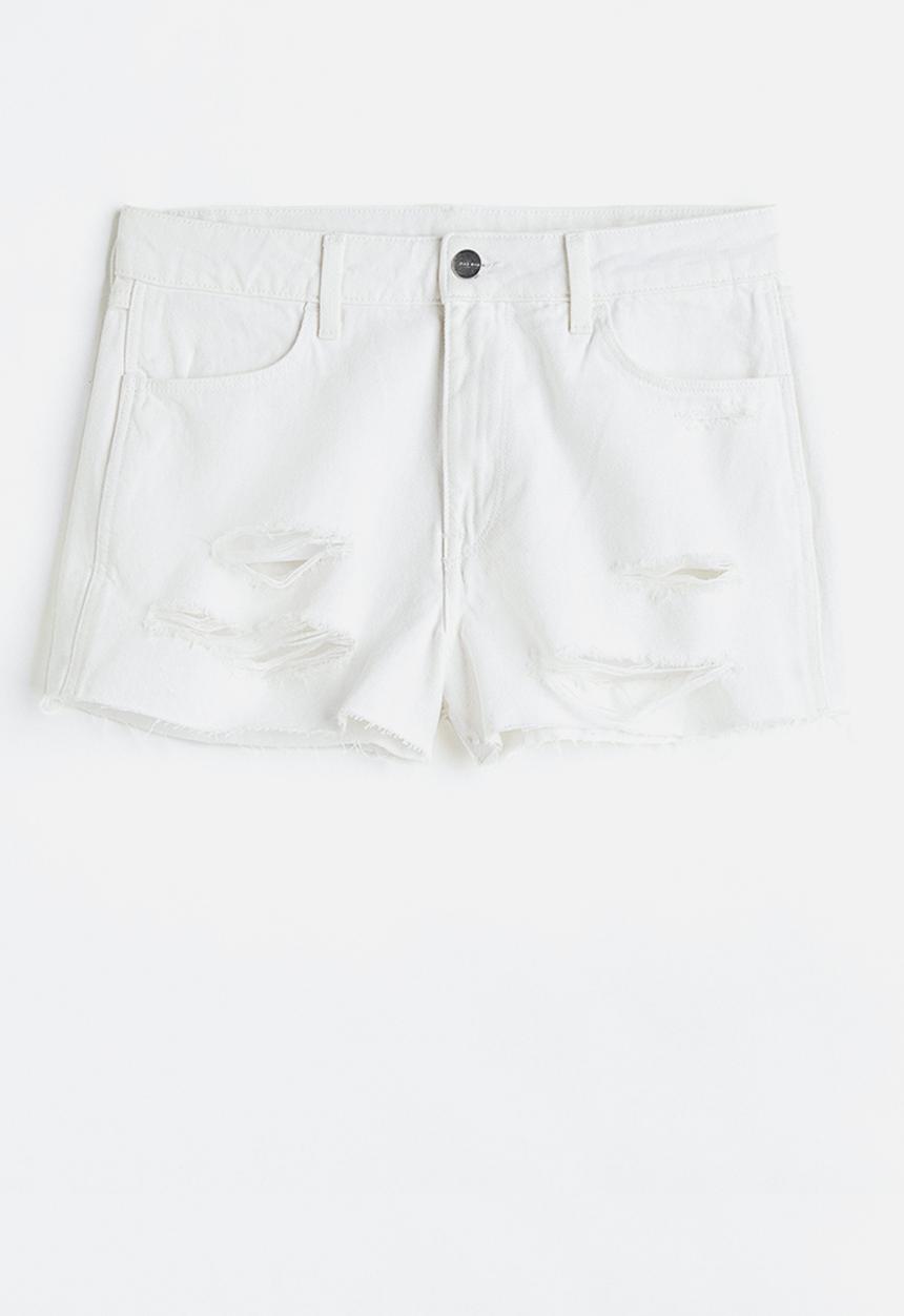 H&M - Cotton denim shorts - white