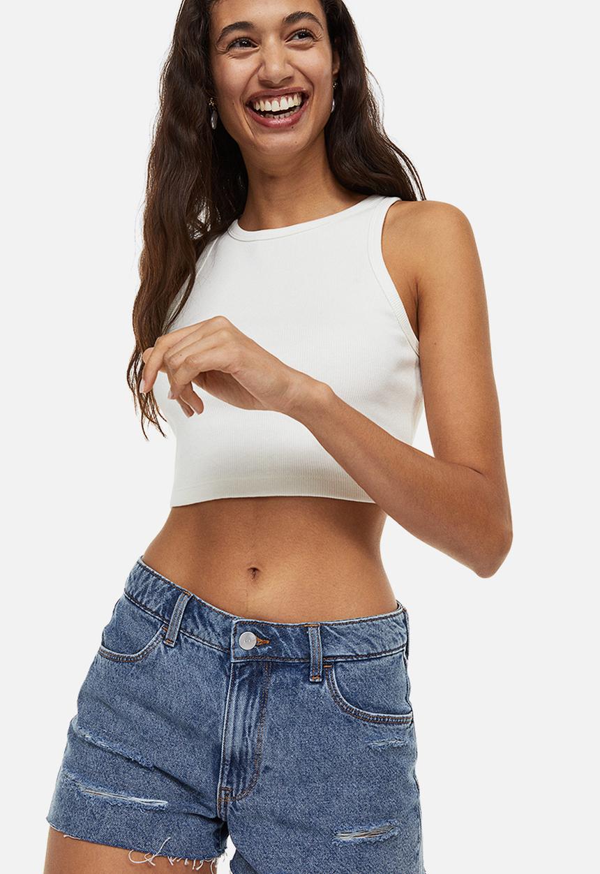 H&M - Cotton denim shorts - denim blue 