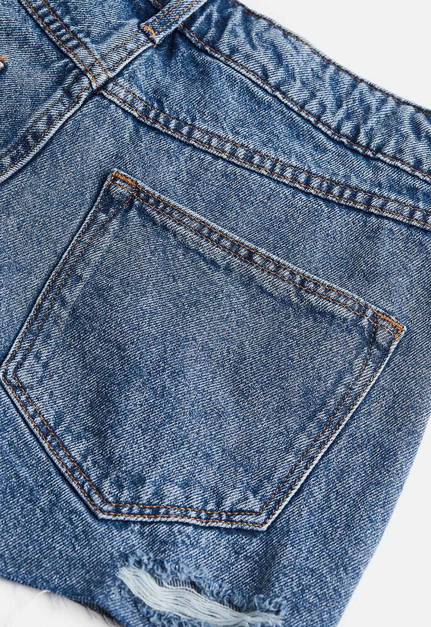 H&M - Cotton denim shorts - denim blue 