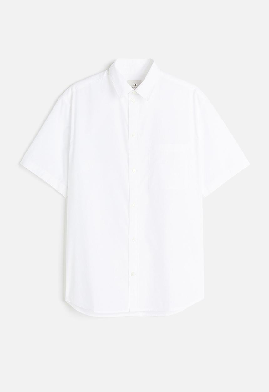 H&M - Regular fit short-sleeved shirt - white