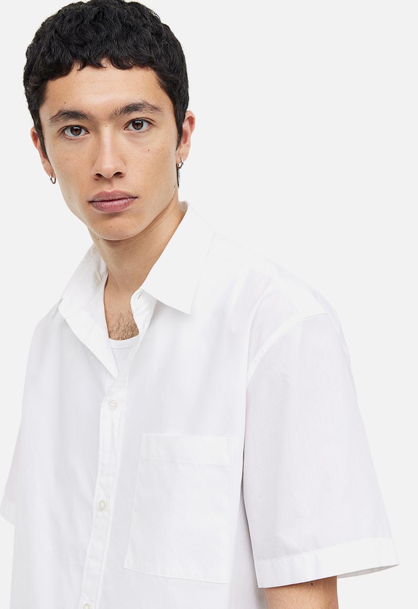 H&M - Regular fit short-sleeved shirt - white