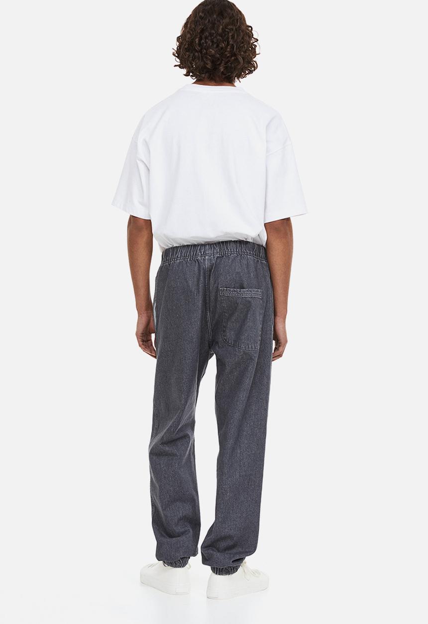 H&M - Relaxed denim joggers - grey denim