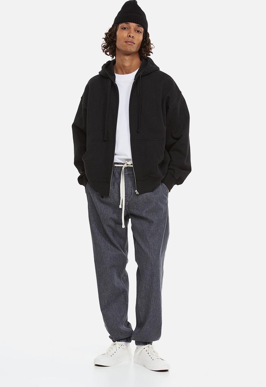 H&M - Relaxed denim joggers - grey denim