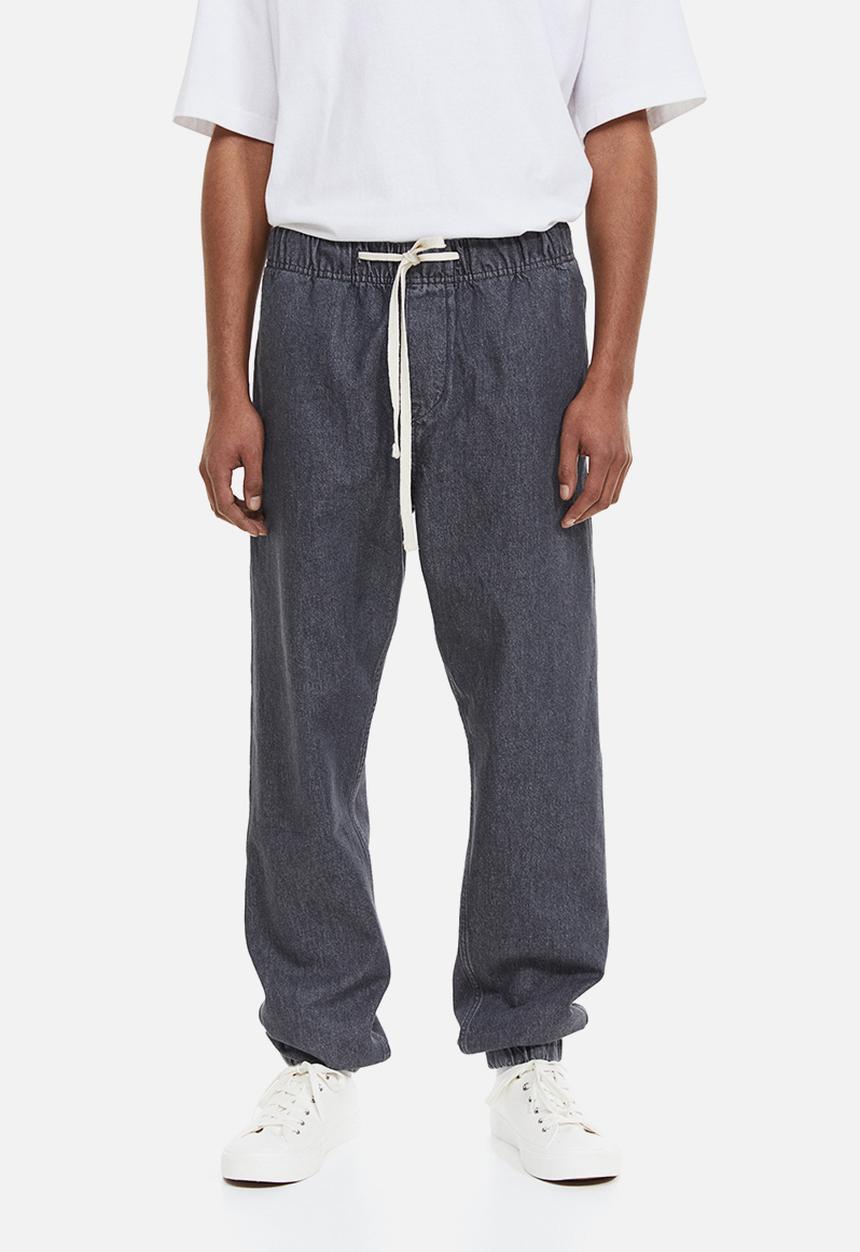 H&M - Relaxed denim joggers - grey denim
