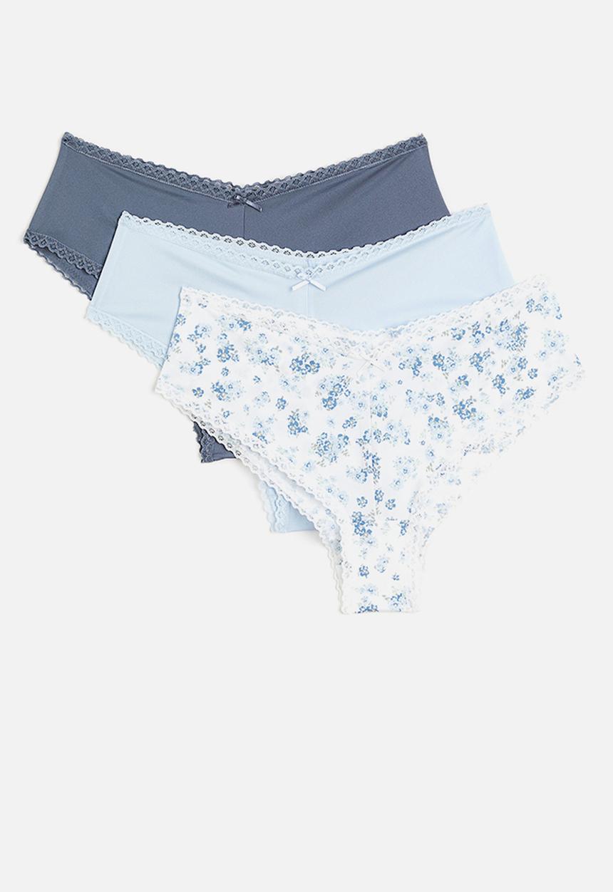 H&M - 3-Pack hipster briefs - white blue floral 