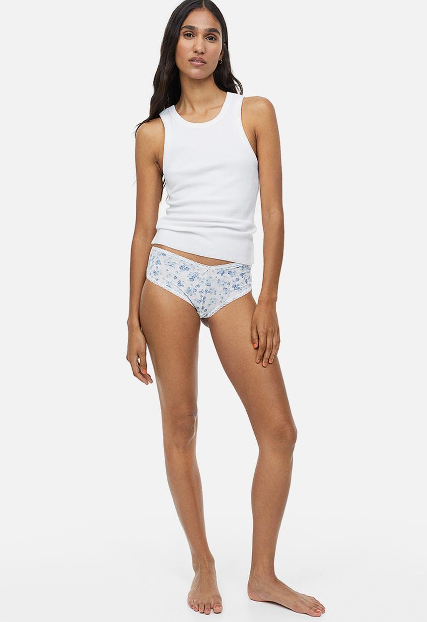 H&M - 3-Pack hipster briefs - white blue floral 