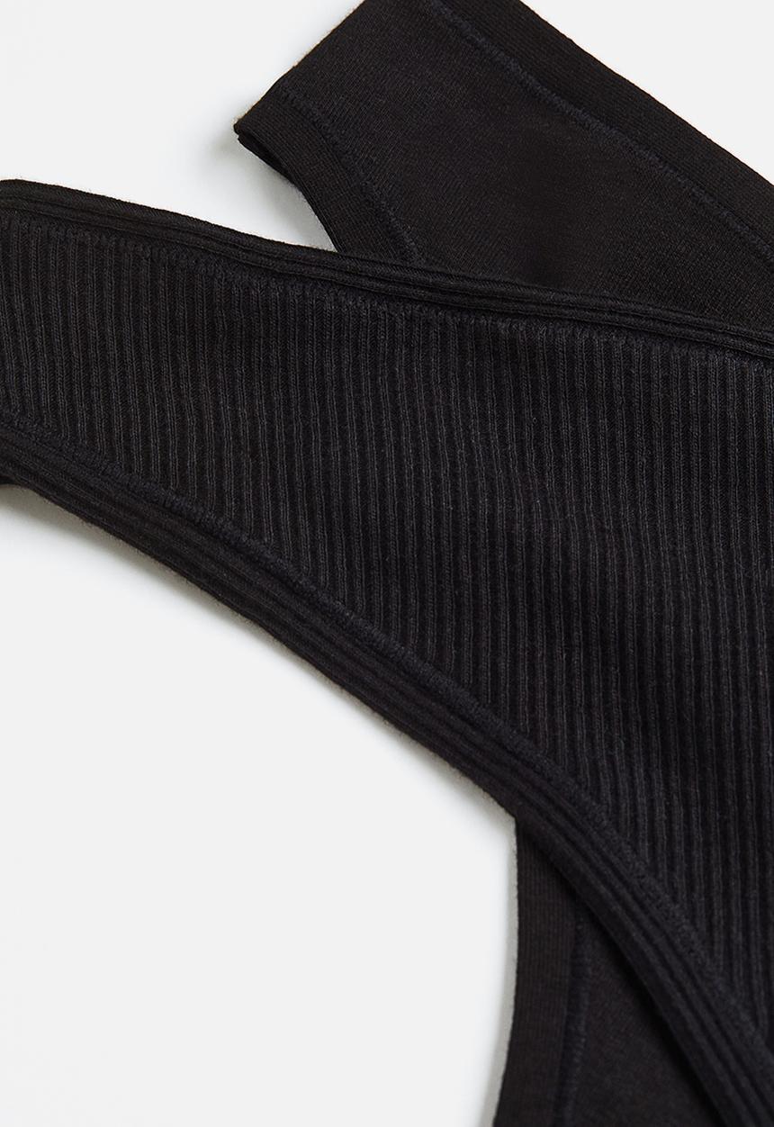H&M - 3-Pack cotton thong briefs - black