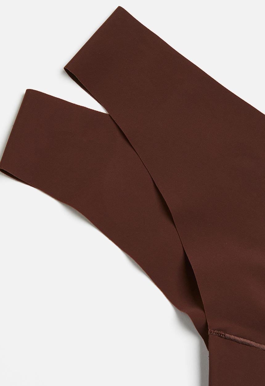 H&M - 4-Pack invisible brazilian briefs - dark brown 