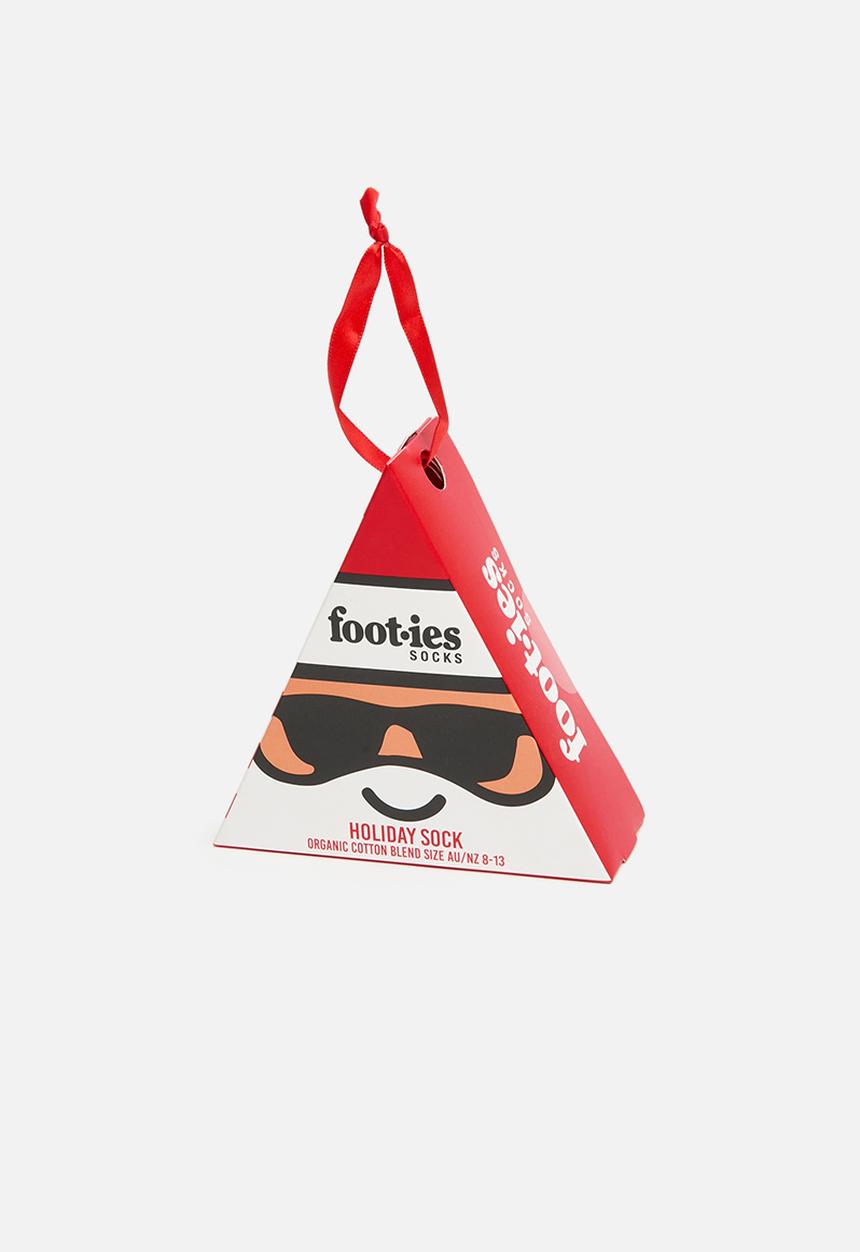 Foot-ies - Happy holiday hanging organic sock gift - red