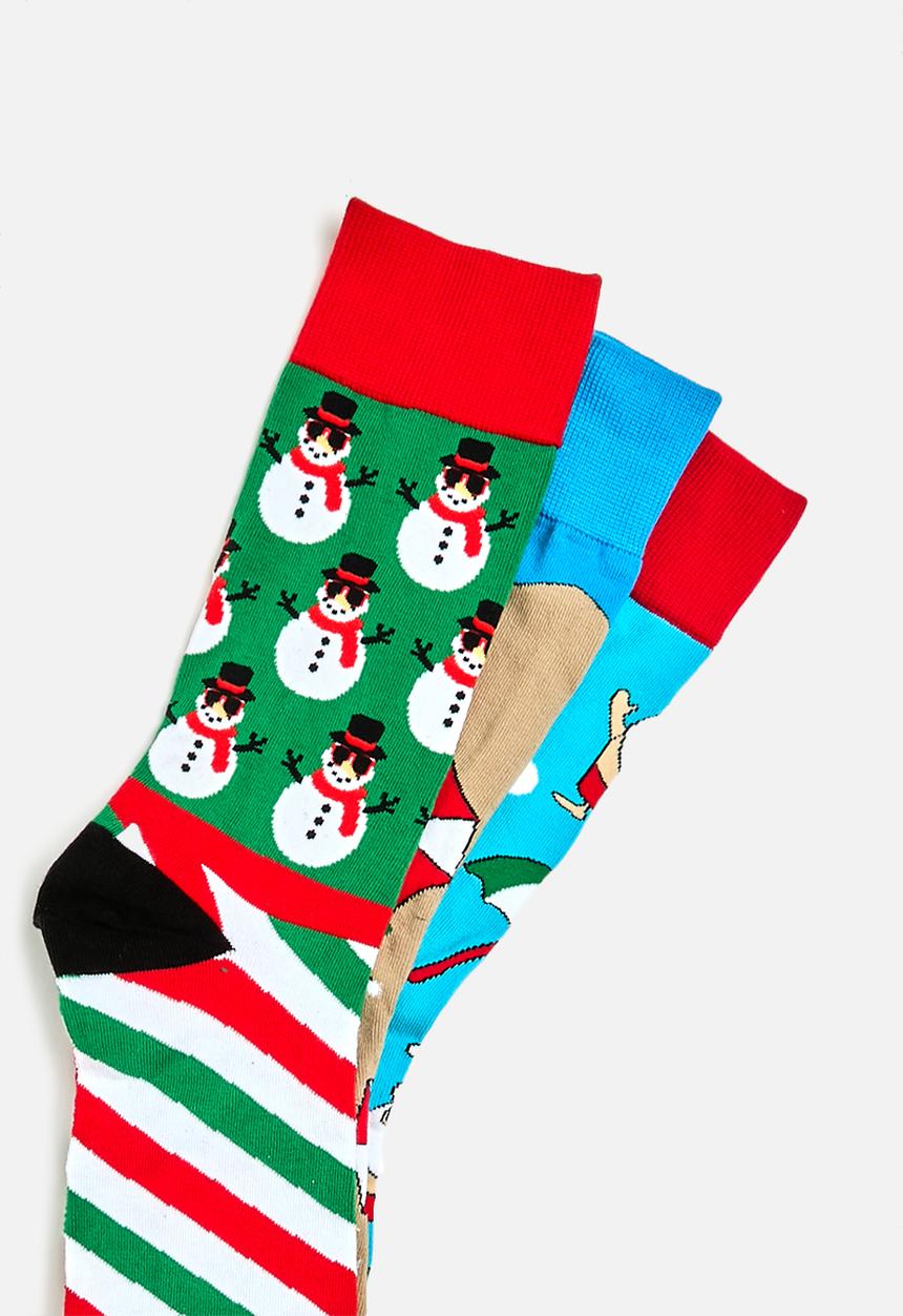 Foot-ies - Happy holidays organic cotton socks - multi