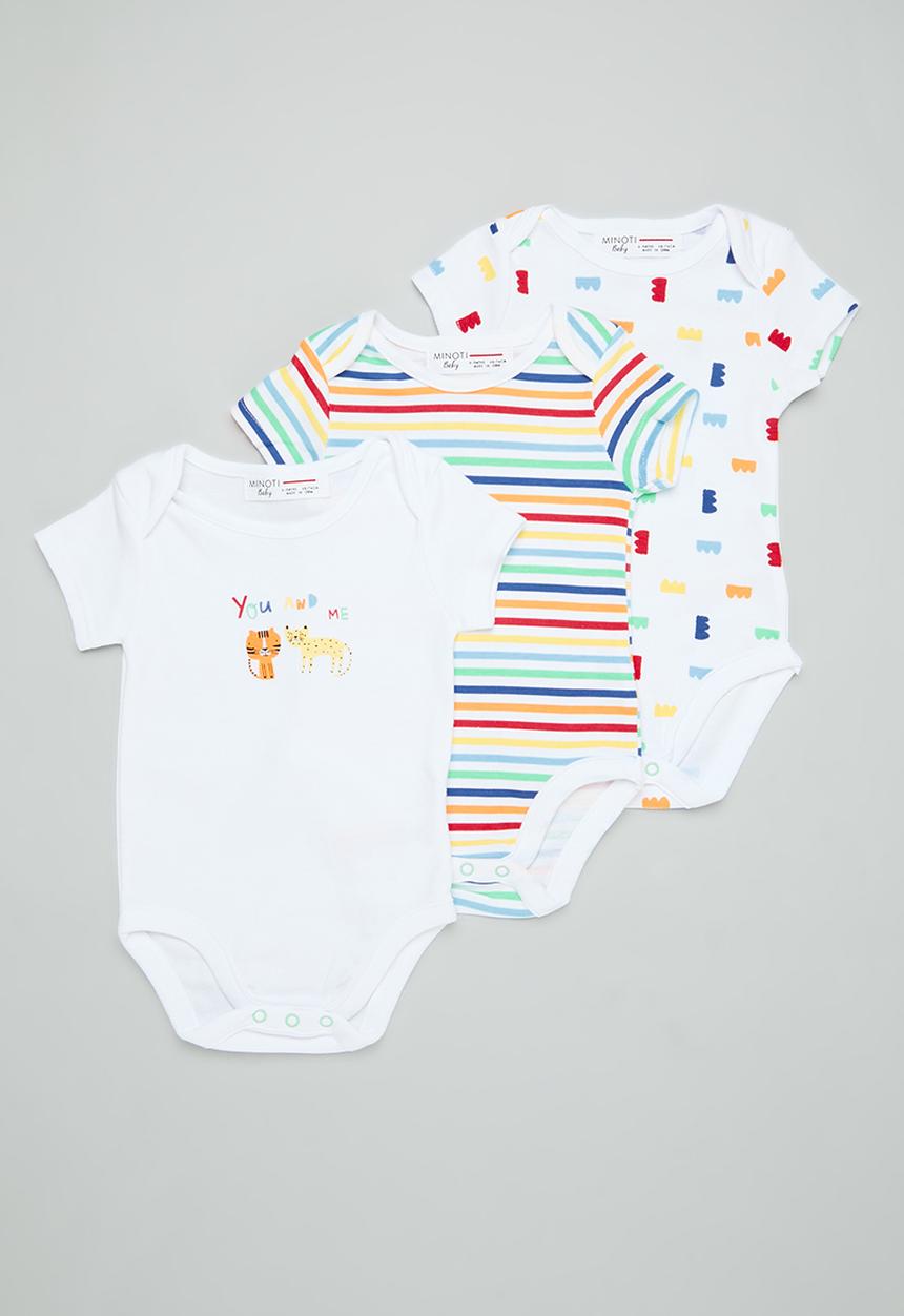 MINOTI - 3 Pack bodysuits - white