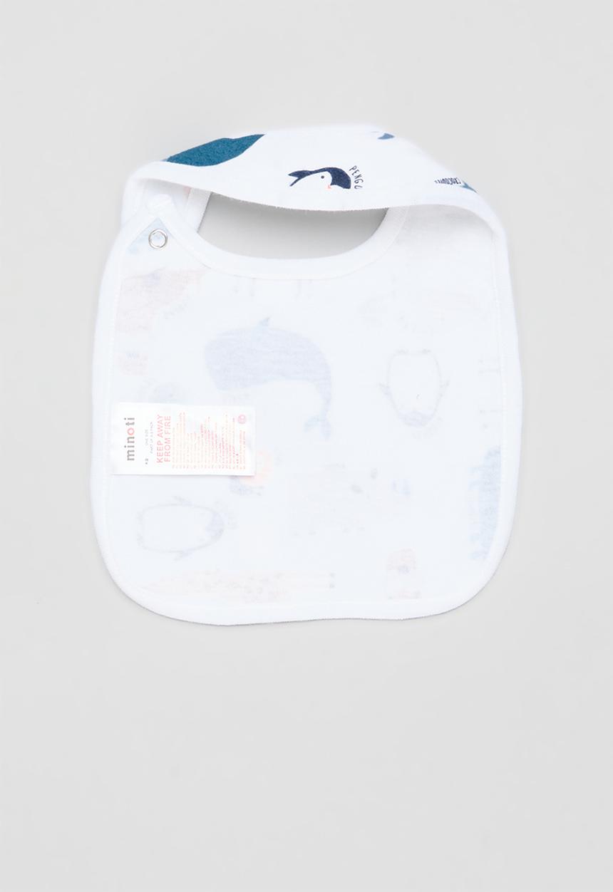 MINOTI - 2 Pack bib - blue & white 