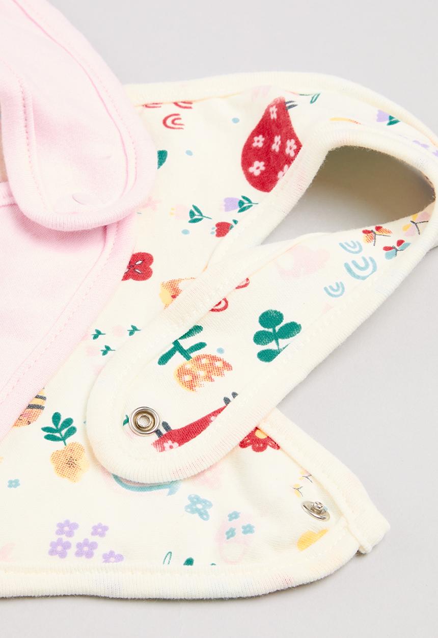 MINOTI - 3 Pack bibs - pink & cream