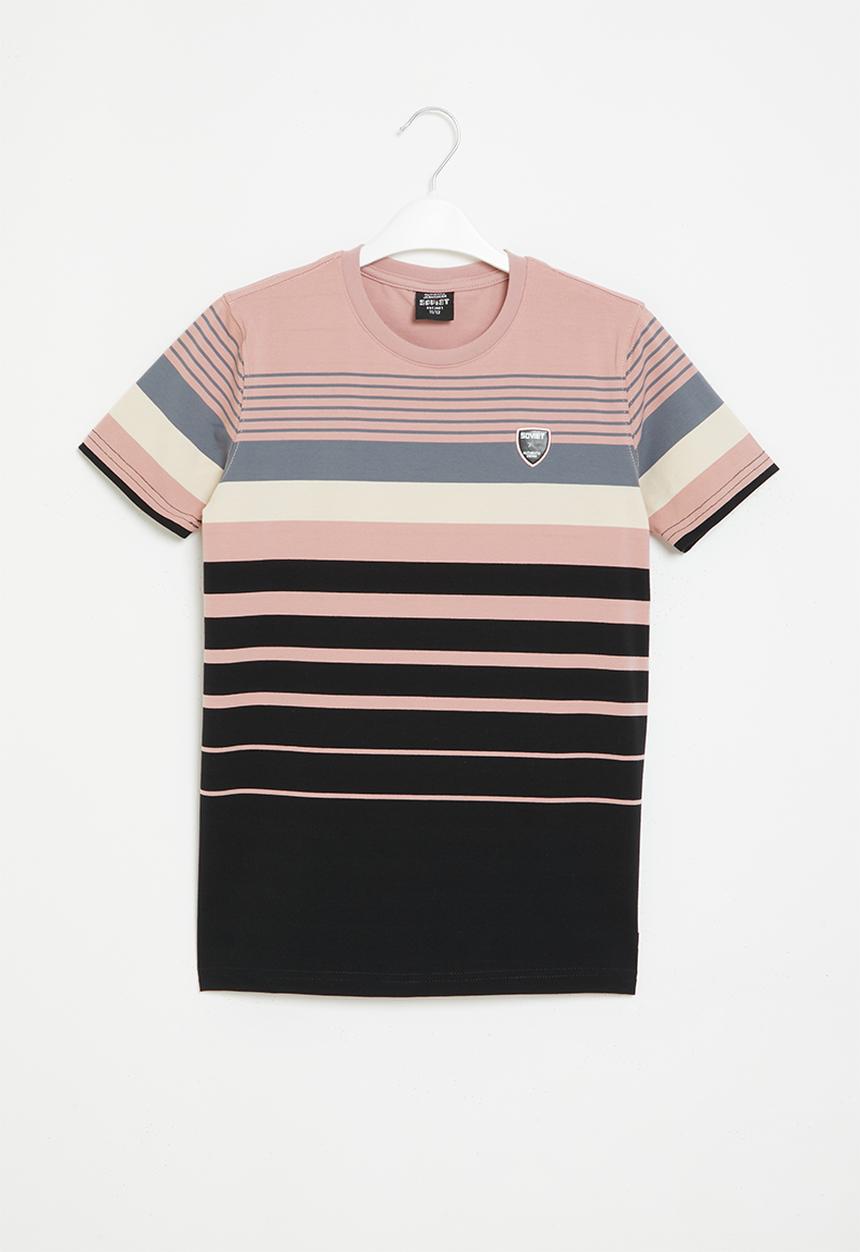 SOVIET - Boys crew neck y/dye stripe - salmon