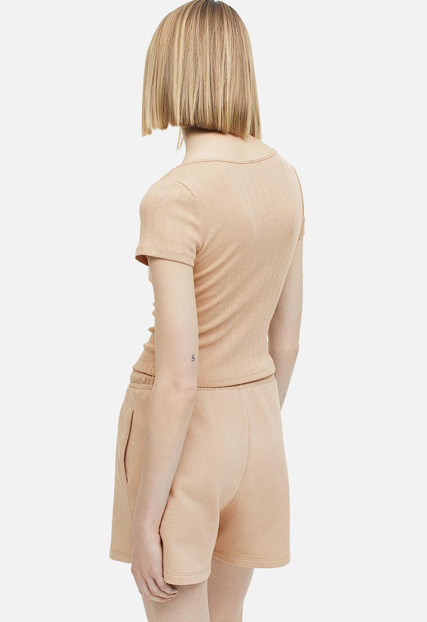 H&M - Pointelle jersey top - beige