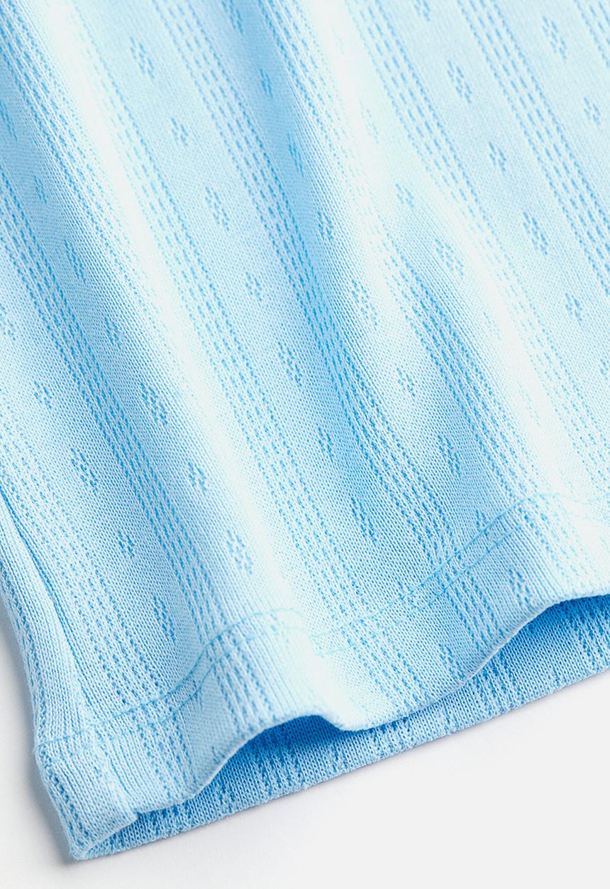 H&M - Pointelle jersey top - light blue