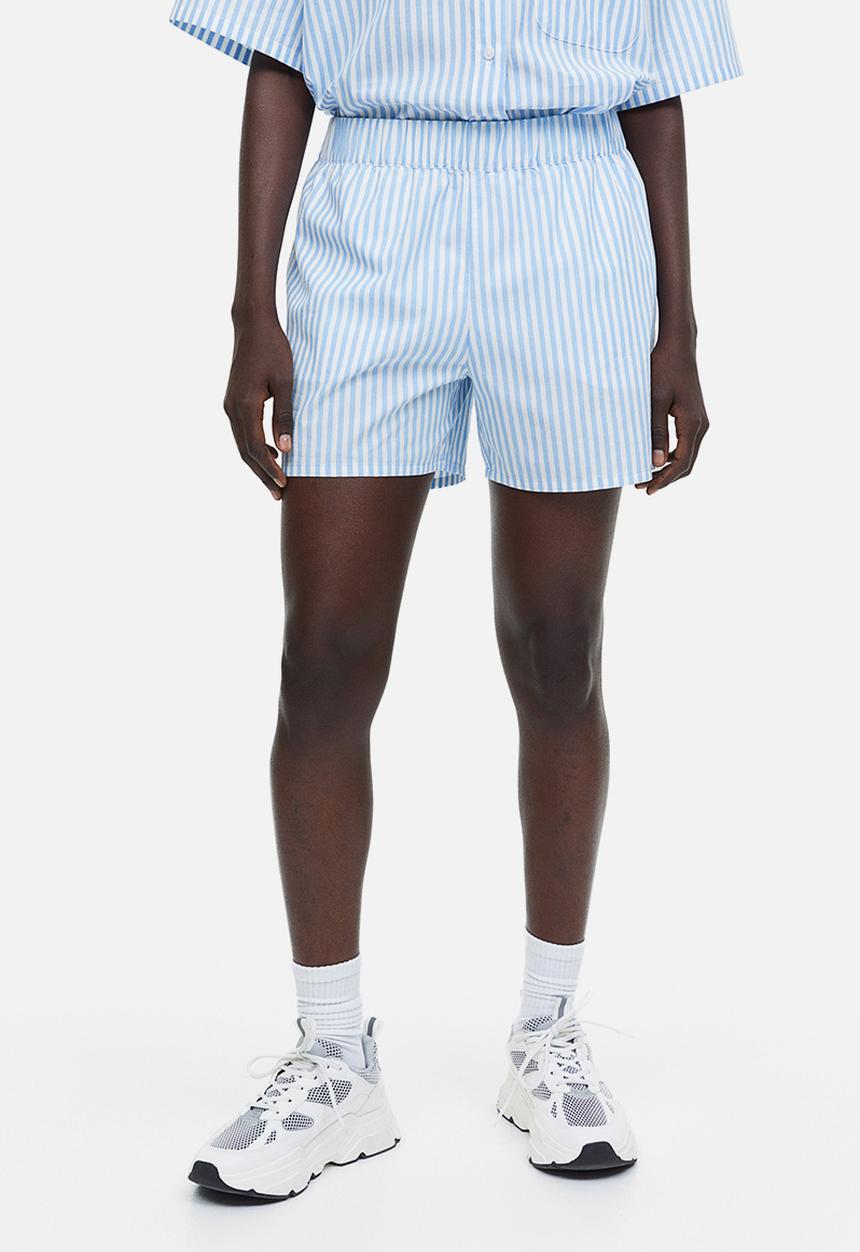 H&M - Pull-on shorts - light blue & white striped