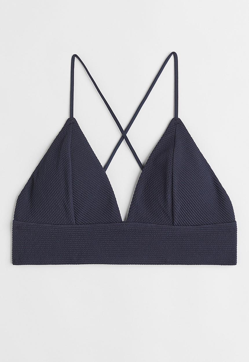H&M - Padded bikini top - dark blue 