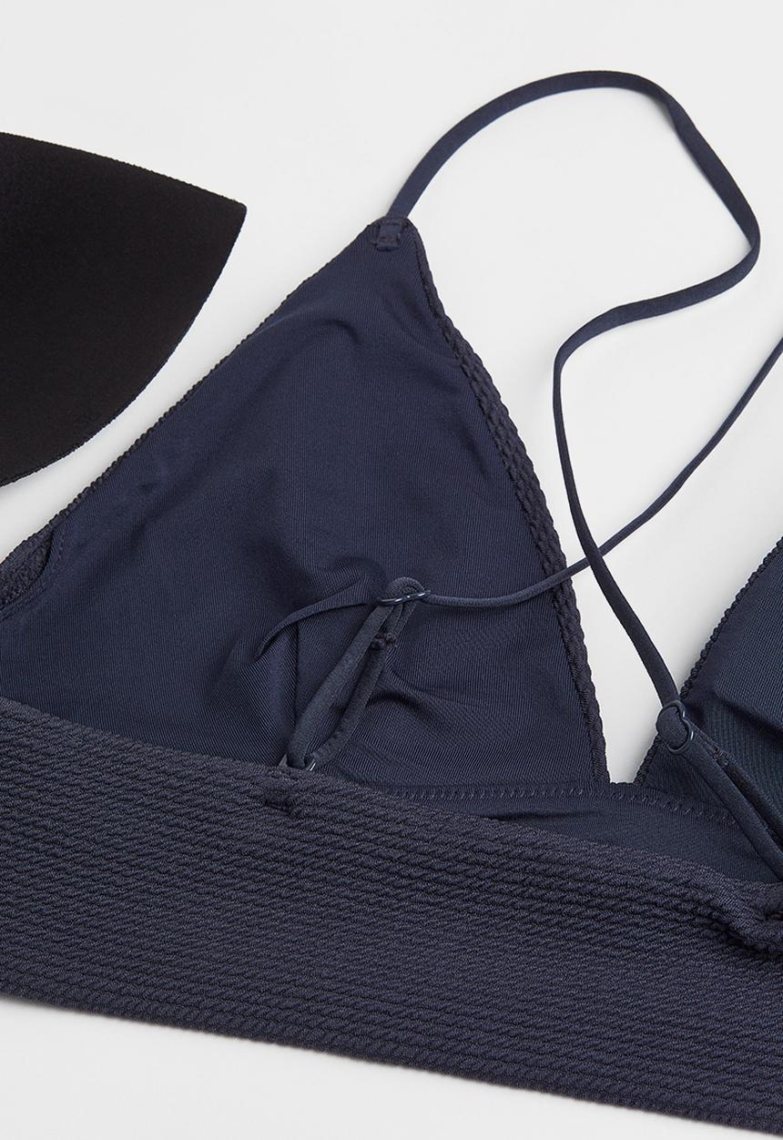 H&M - Padded bikini top - dark blue 