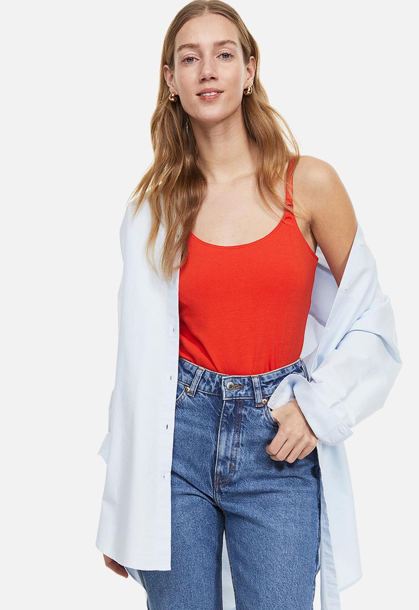 H&M - Mama 2 pack nursing tops - red & light beige 