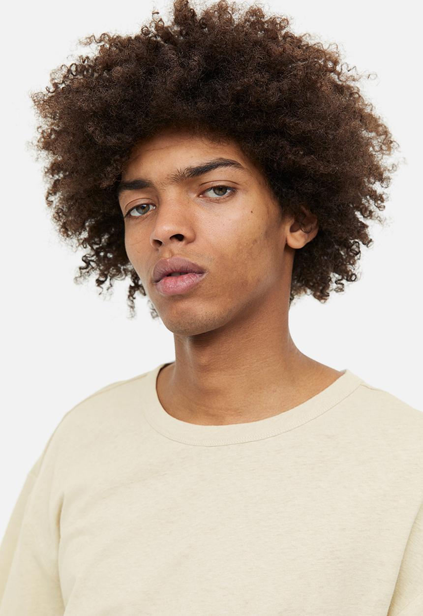 H&M - Relaxed fit linen-blend t-shirt - beige
