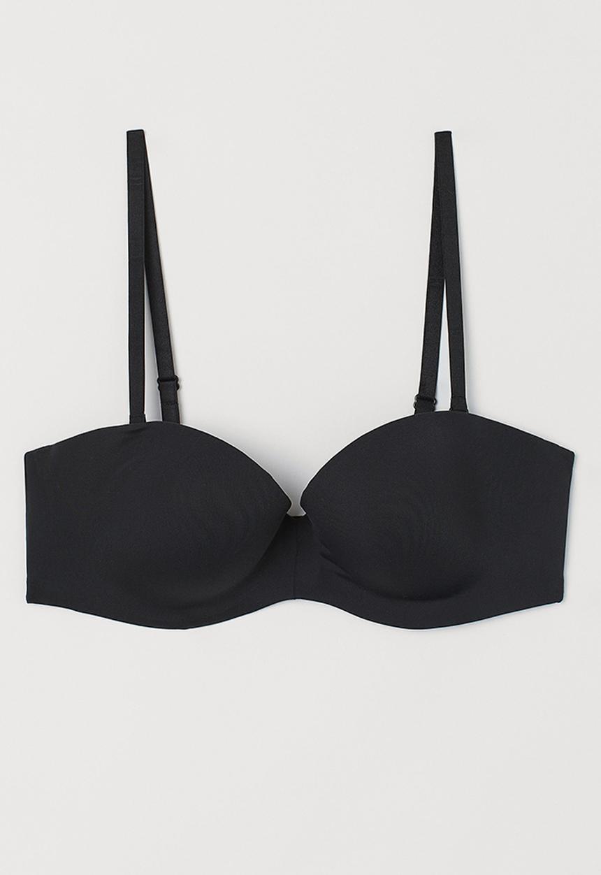 H&M - Padded balconette bra - black