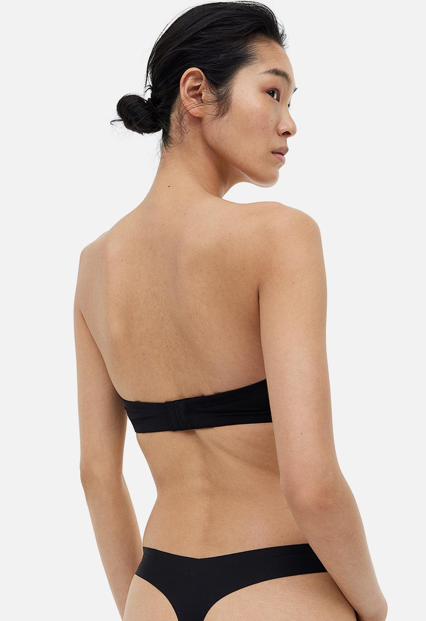 H&M - Padded balconette bra - black