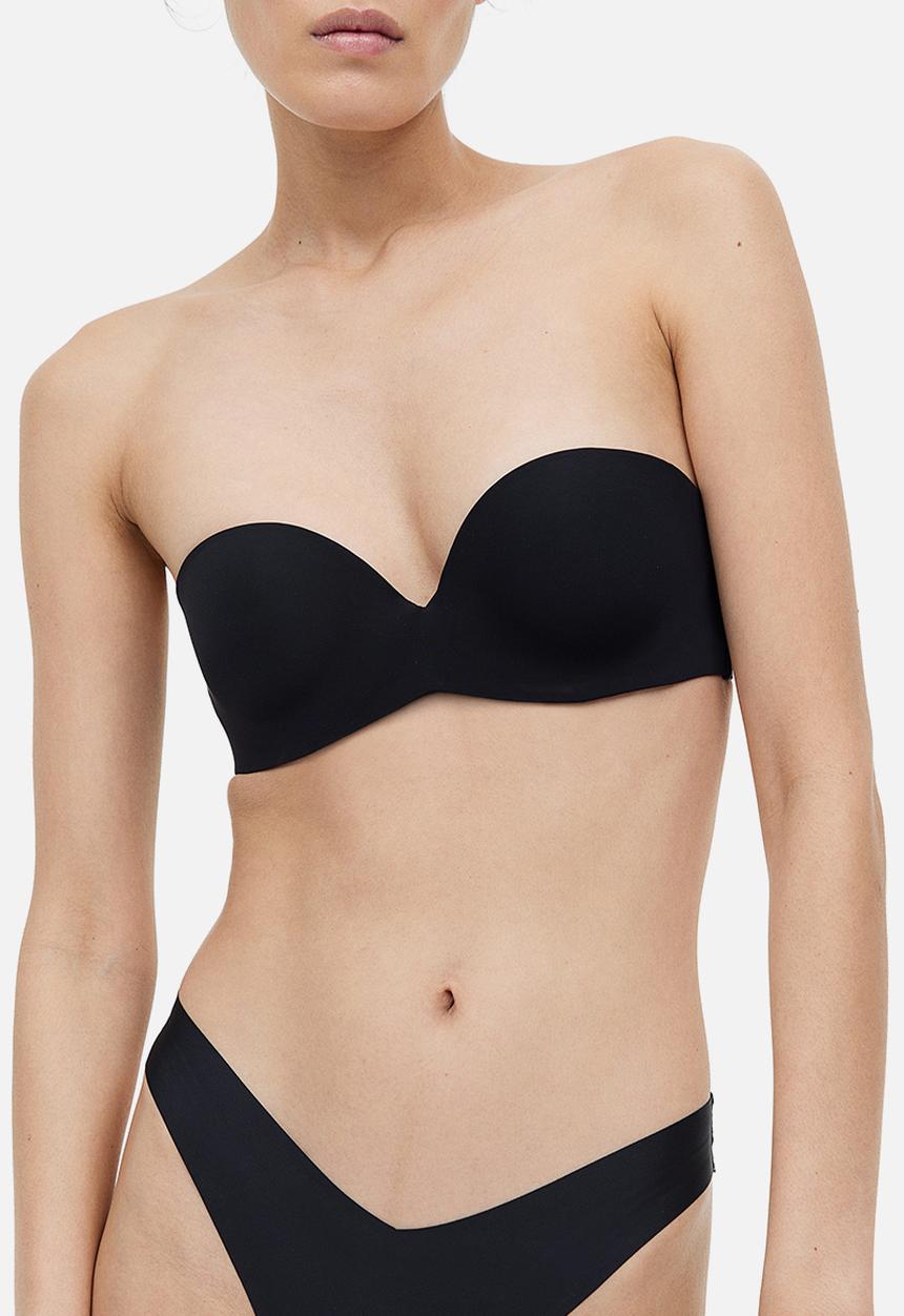 H&M - Padded balconette bra - black