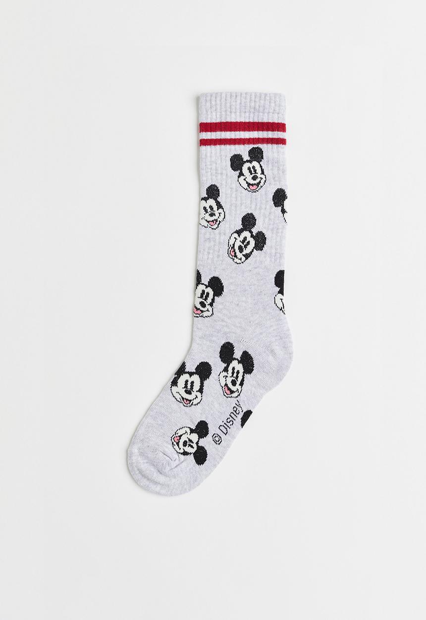 H&M - Jacquard-knit socks - light grey marl 