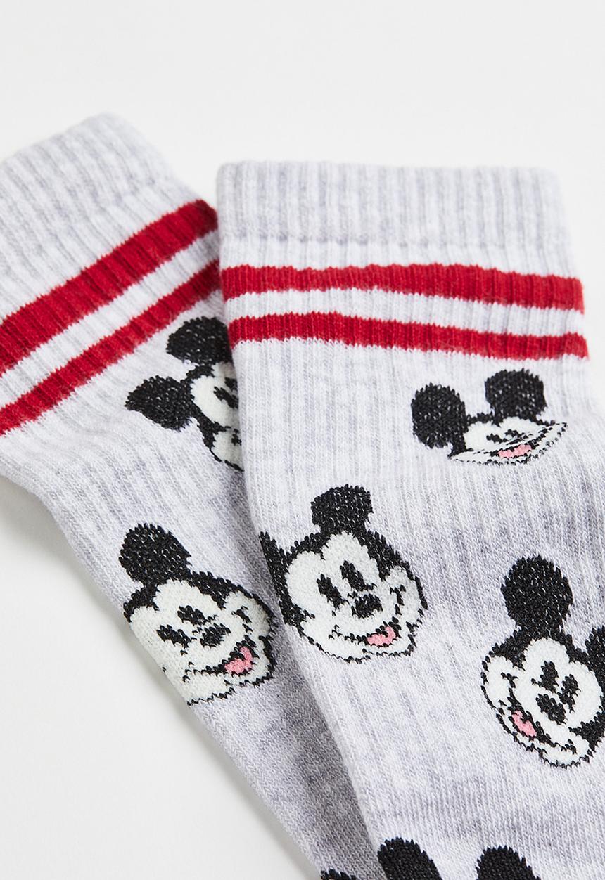 H&M - Jacquard-knit socks - light grey marl 