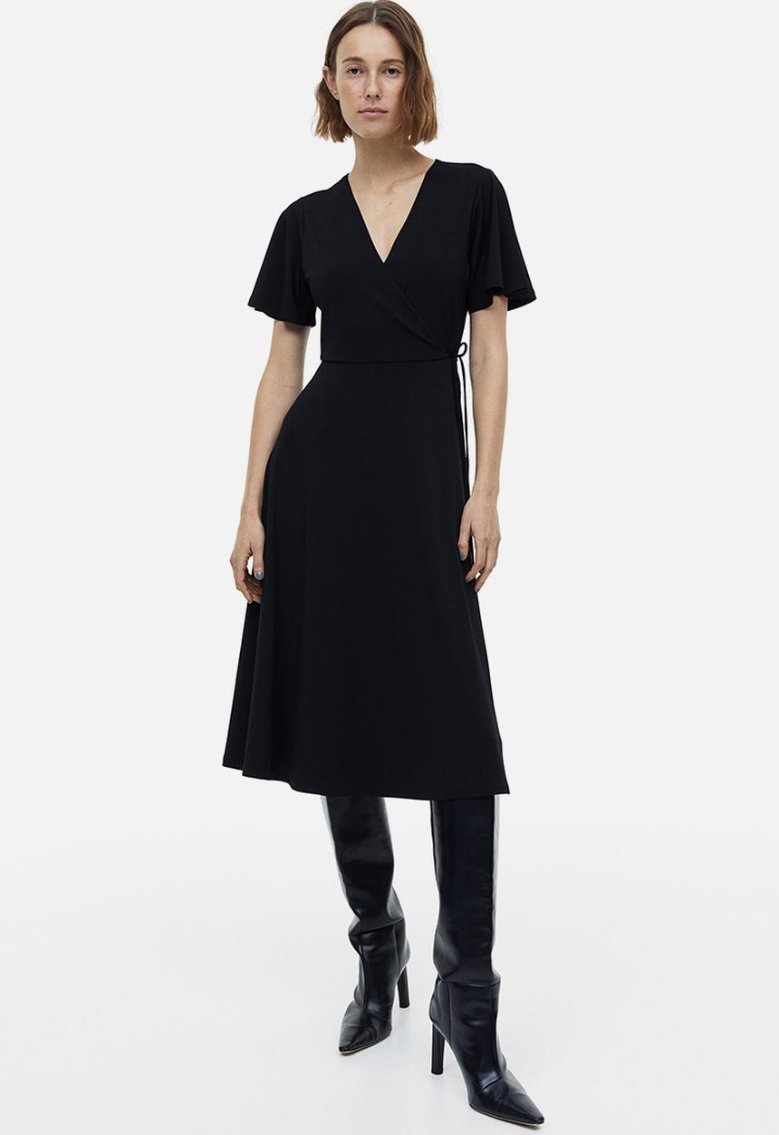 H&M - Jersey wrap dress - black