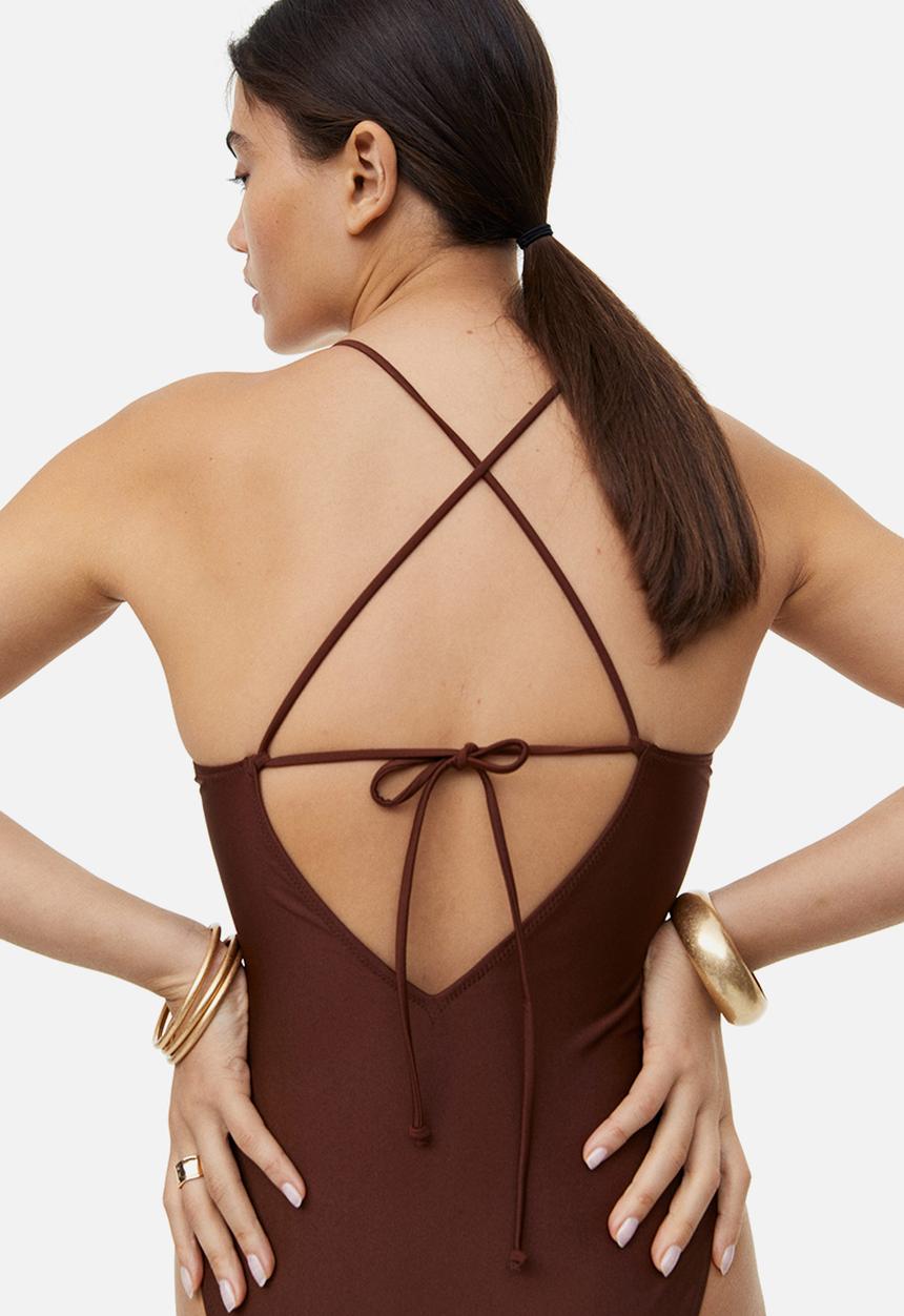 H&M - High leg swimsuit - brown