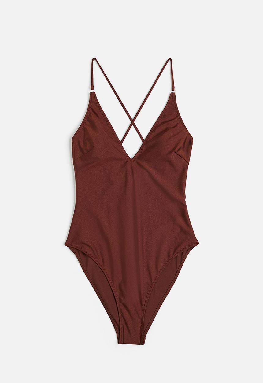H&M - High leg swimsuit - brown