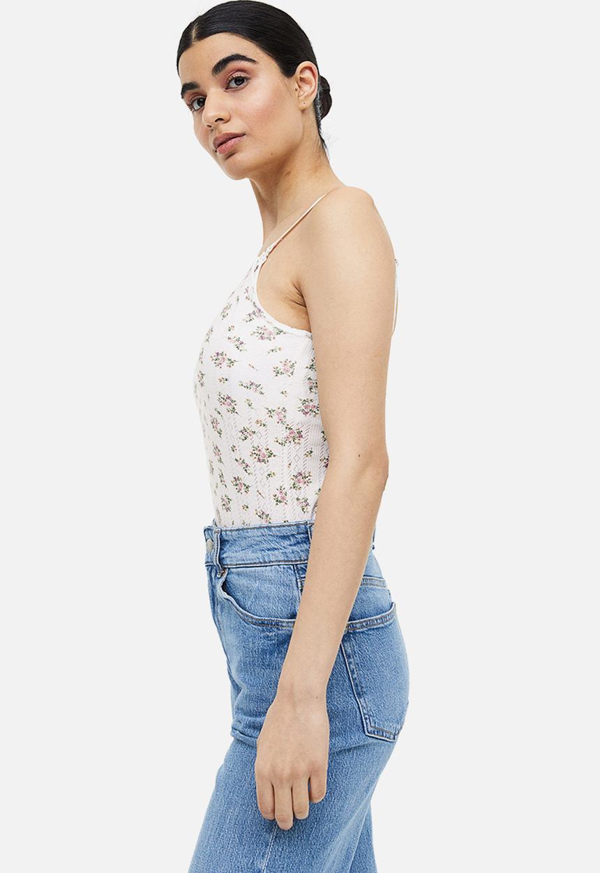 H&M - Mama 2 pack nursing vest tops - white small flowers