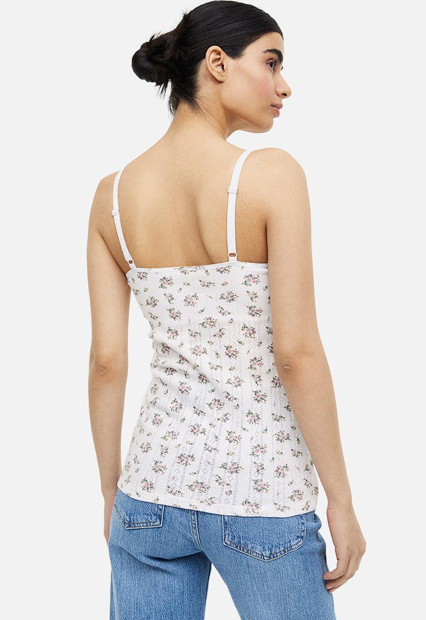 H&M - Mama 2 pack nursing vest tops - white small flowers