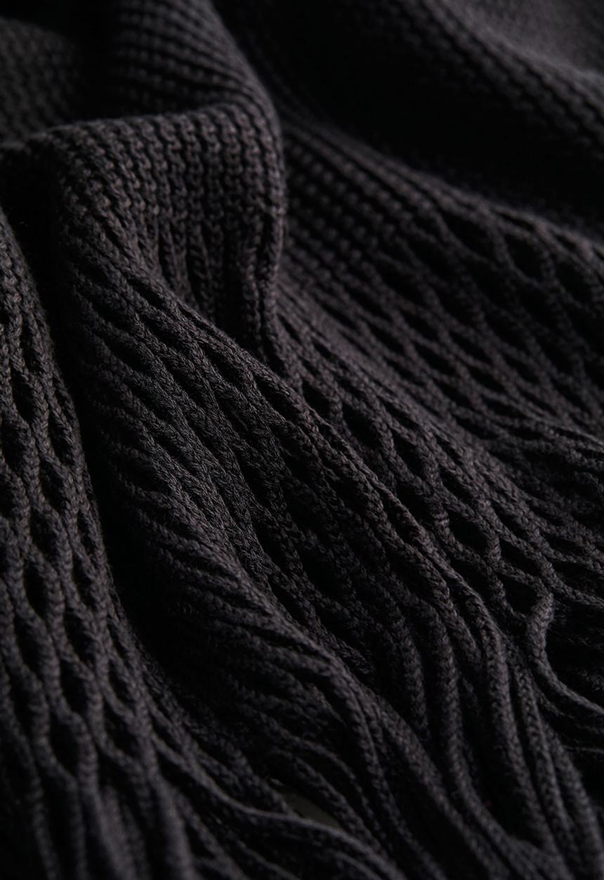 H&M - Fringe-trimmed dress - black