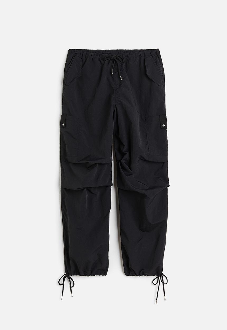 H&M - Nylon parachute trousers - black