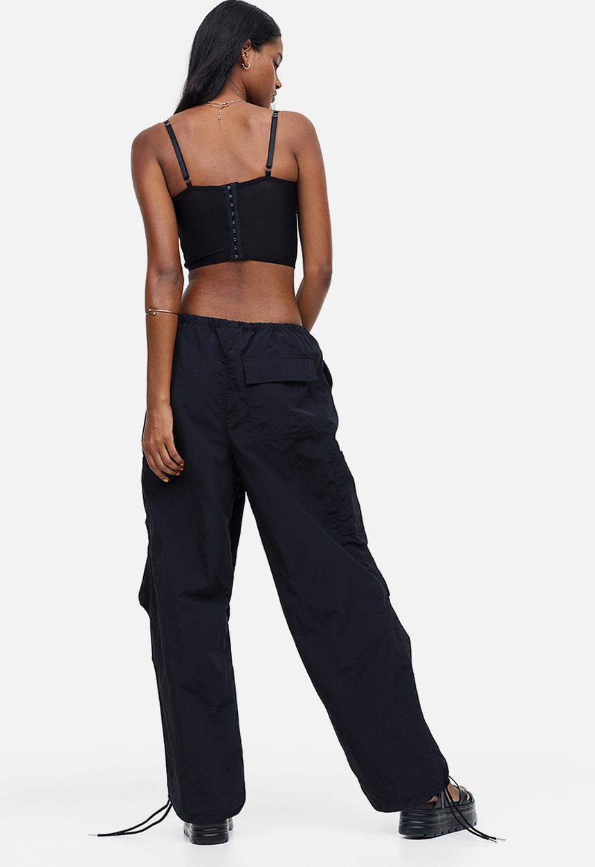 H&M - Nylon parachute trousers - black