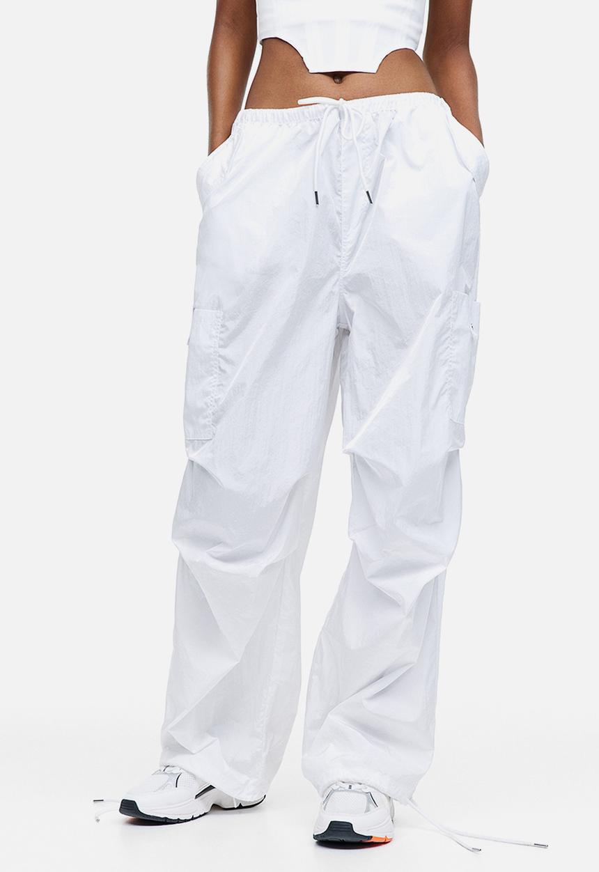 H&M - Nylon parachute trousers - white