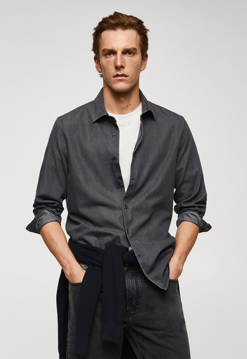 MANGO - Shirt chambre - open gray 