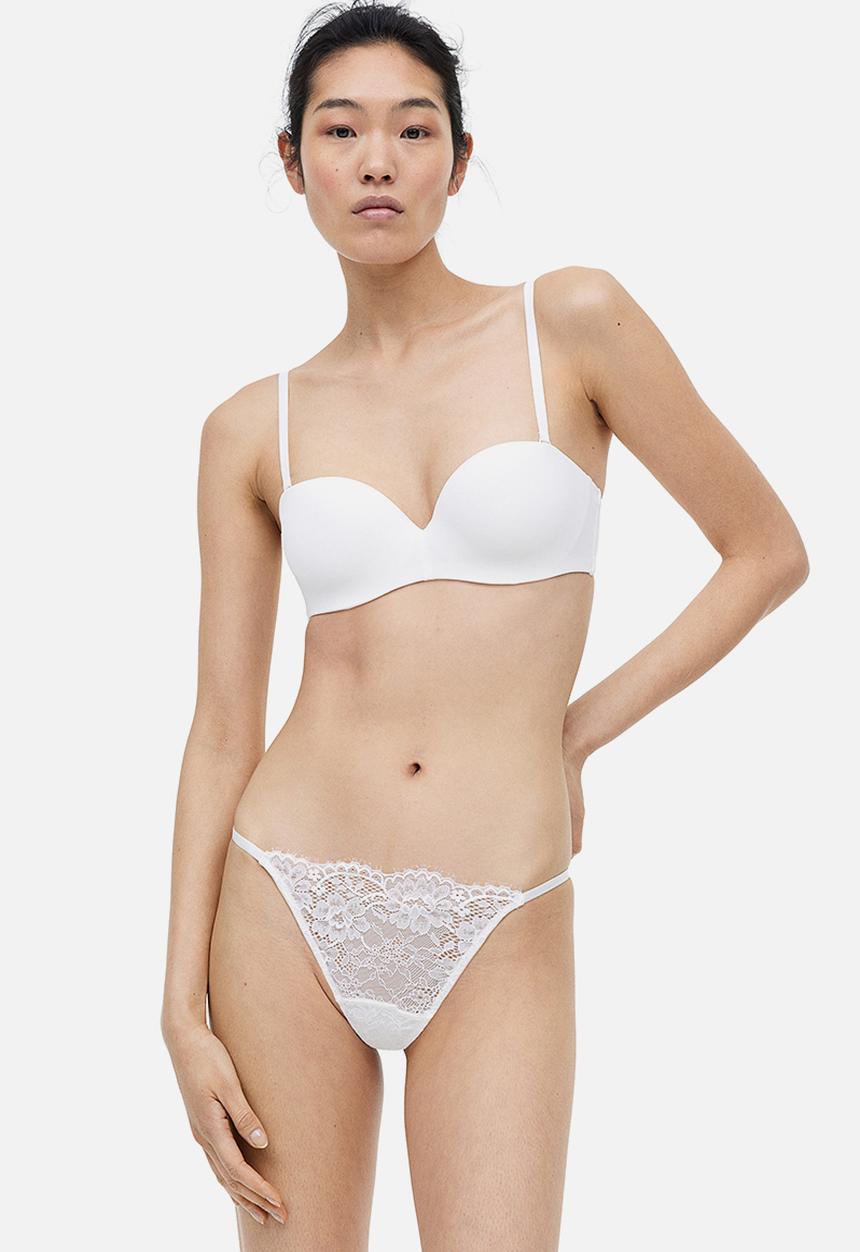 H&M - Padded balconette bra - white