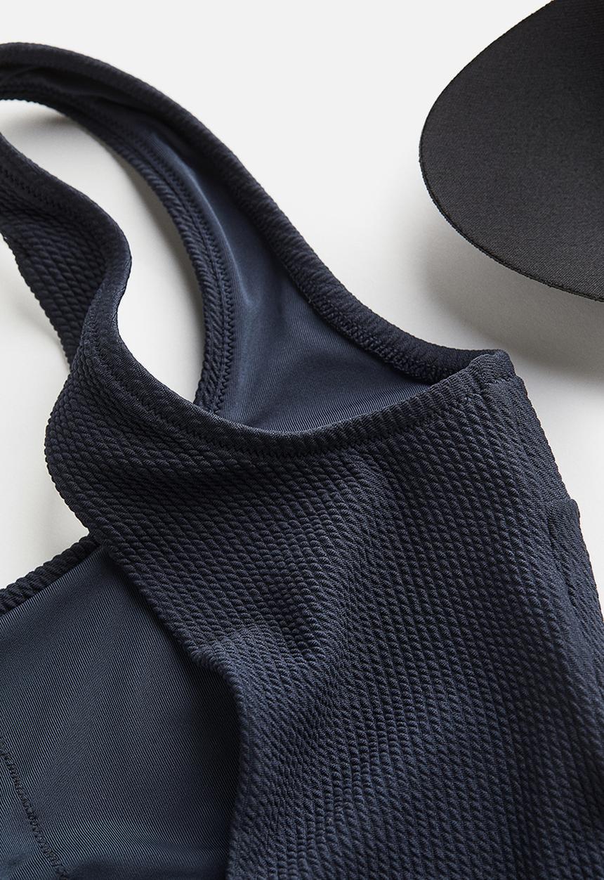 H&M - Padded-cup swimsuit - dark blue 
