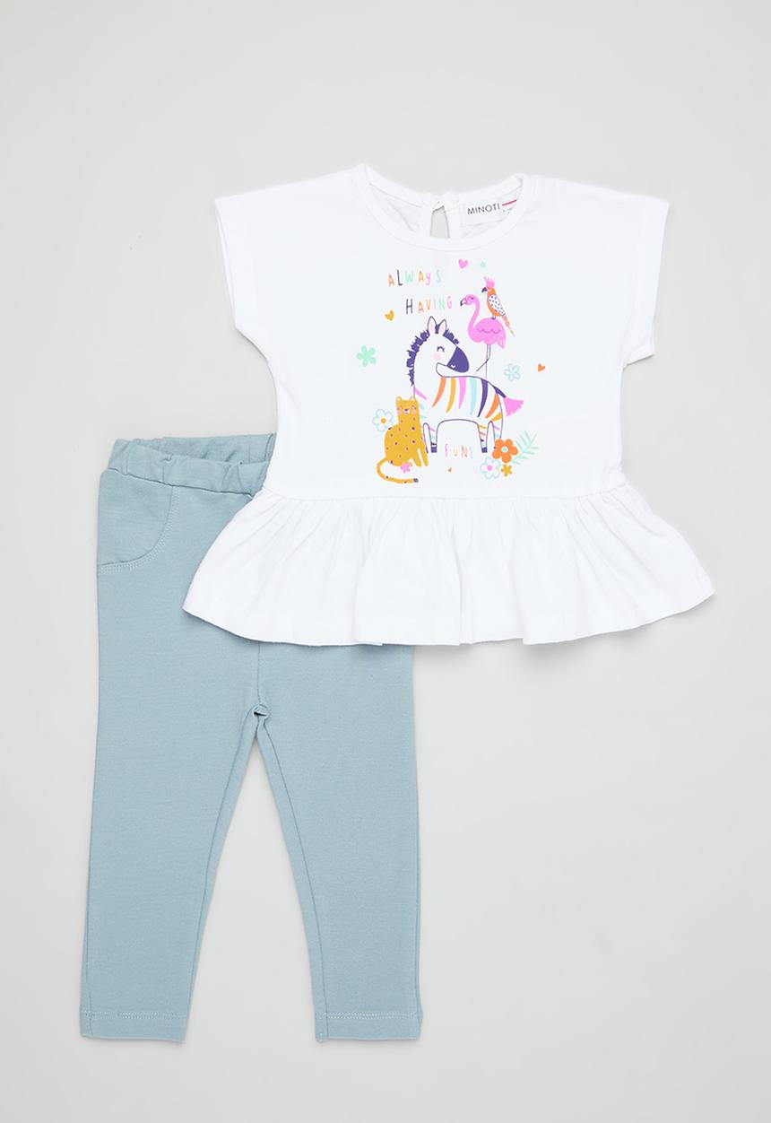 MINOTI - 2 Pack frill top & jegging set - multi