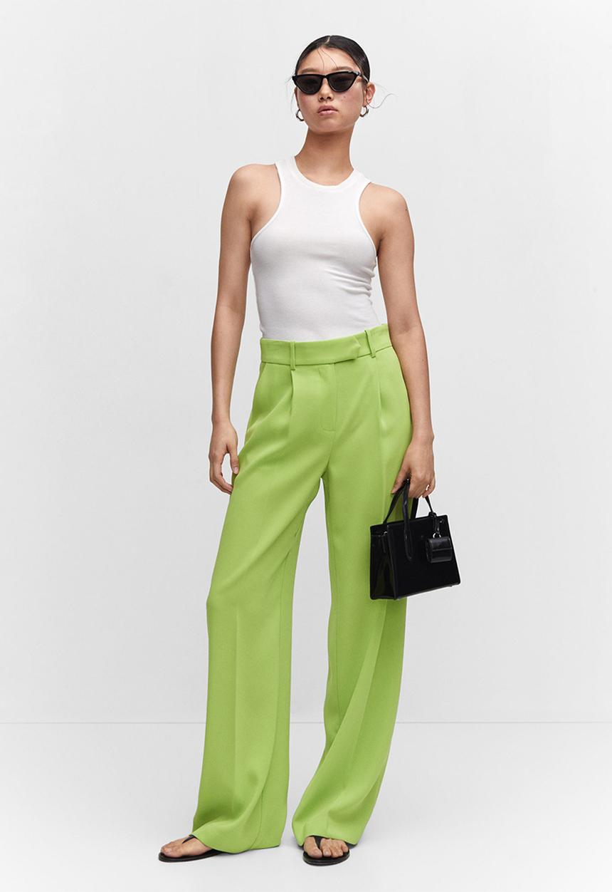MANGO - Trousers igu - bright yellow