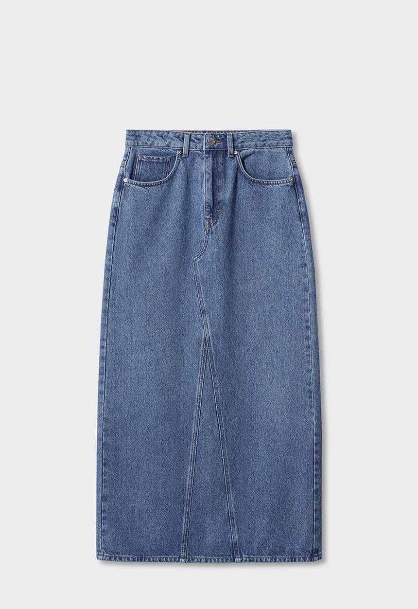 MANGO - Skirt diana - open blue