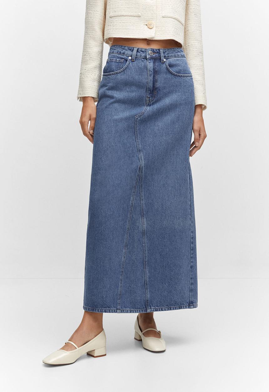 MANGO - Skirt diana - open blue