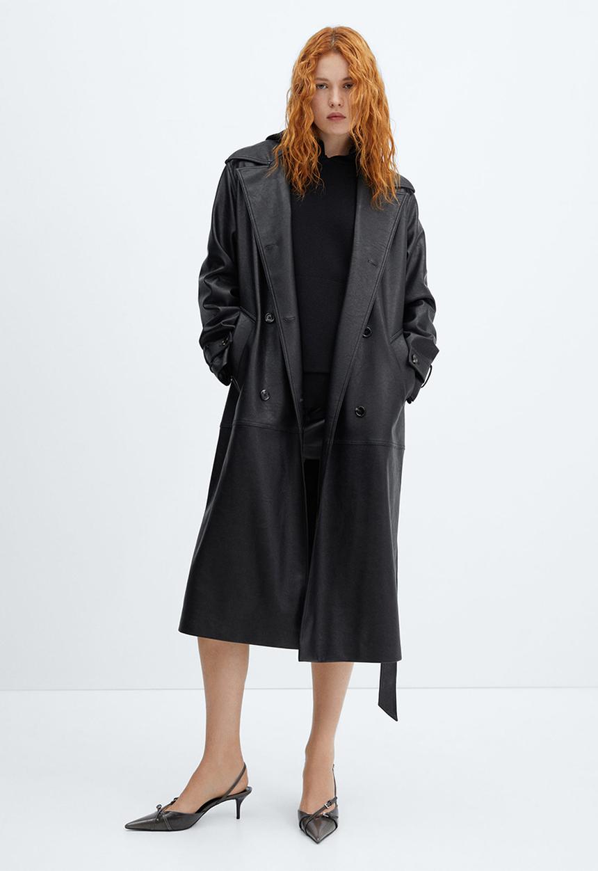 MANGO - Trench coat gossip - black