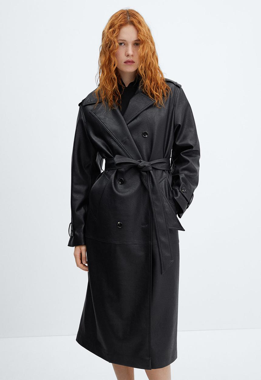 MANGO - Trench coat gossip - black