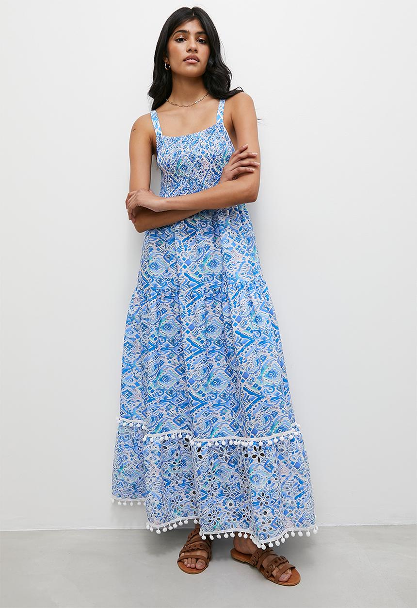 Superbalist - Trim detail maxi dress - blue