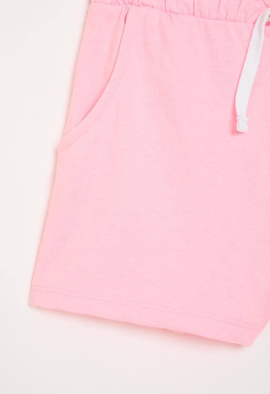 MINOTI - Girls pink basic jersey short - neon pale pink